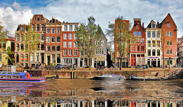 Canal Houses in Amsterdam Holland