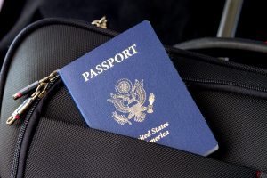 US passport in briefcase