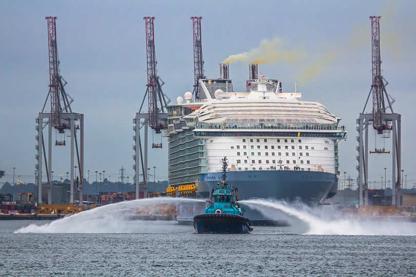 Big cruise ship in Port of Southampton