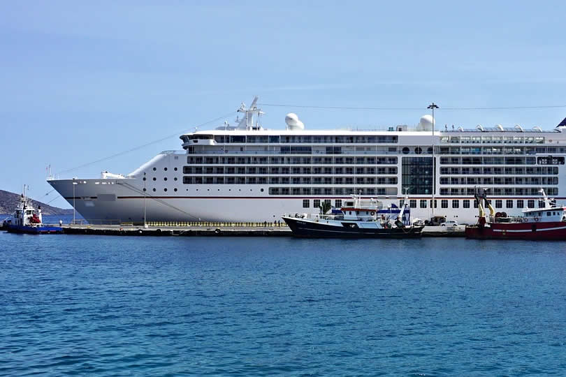 Cruise ship in port Greece