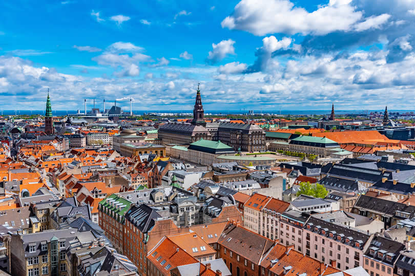 Aerial view of Copenhagen city