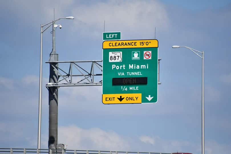 Port of Miami road sign