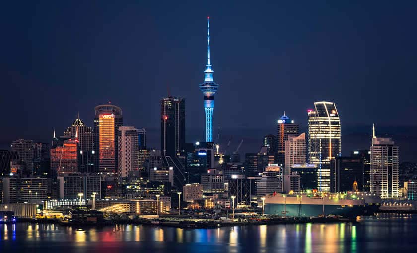 Auckland city centre at night