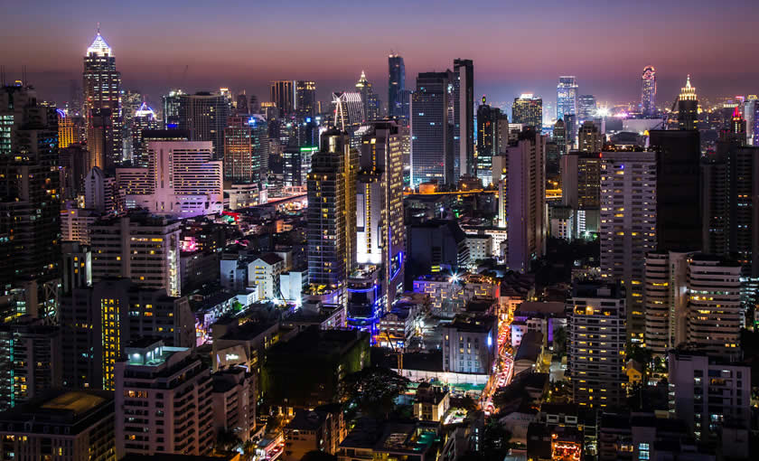 Bangkok city centre at night
