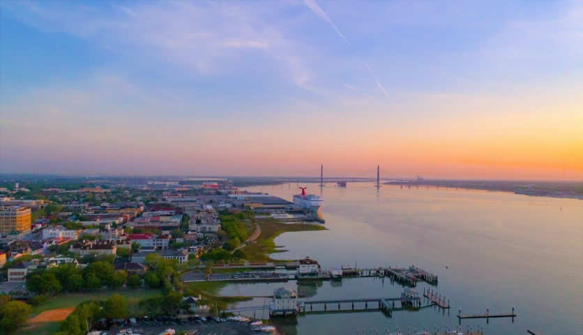 Charleston city and cruise port