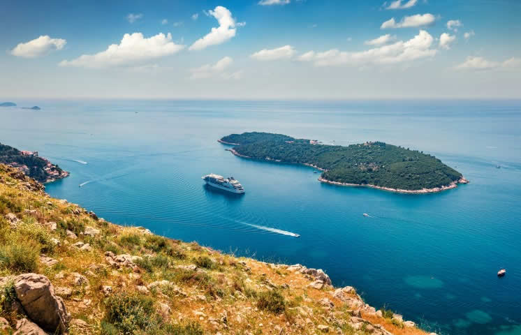 Cruise ship near Dubrovnik