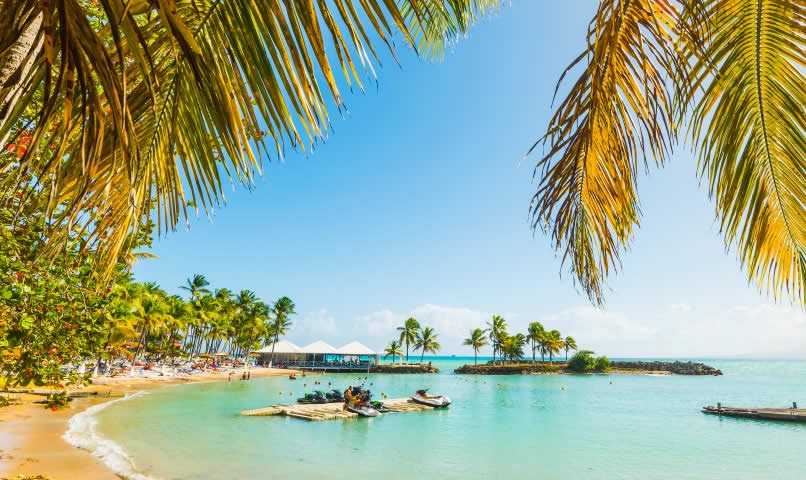 Tropical beach in Guadeloupe
