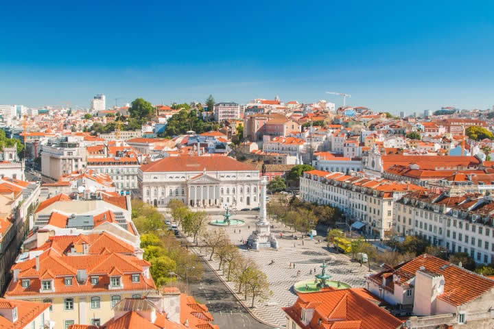 Lisbon view from Santa Justa elevator