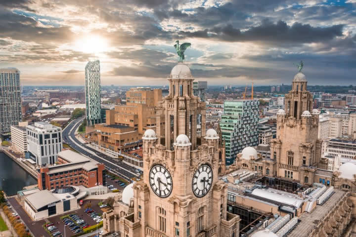 Tower of the Royal Liver Building in Liverpool