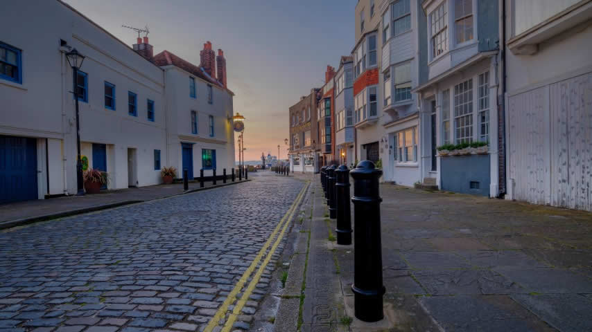 Old Portsmouth street in Hampshire