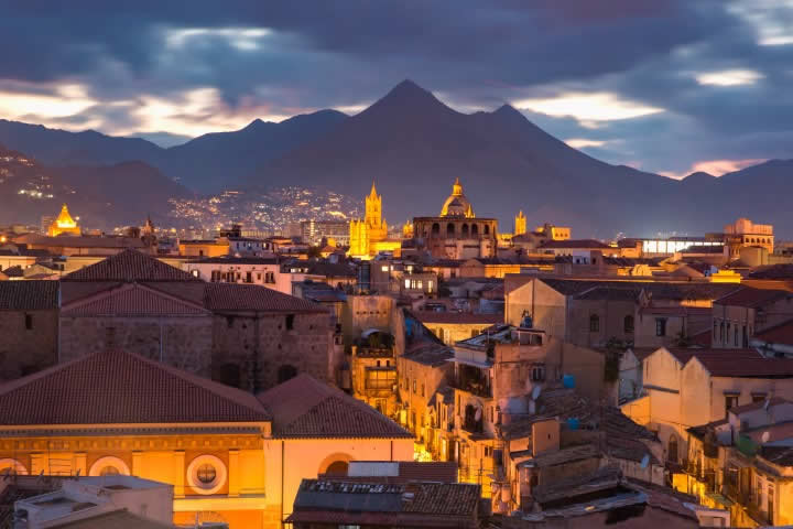 Palermo Sicily by night