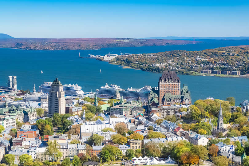 Quebec aerial view of cruise port