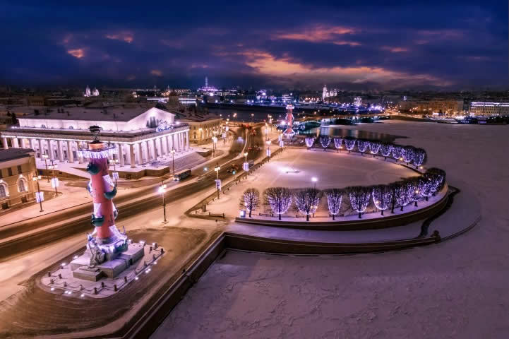 Saint Petersburg in Winter night