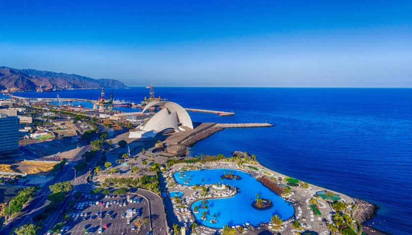 Santa Cruz de Tenerife port aerial view