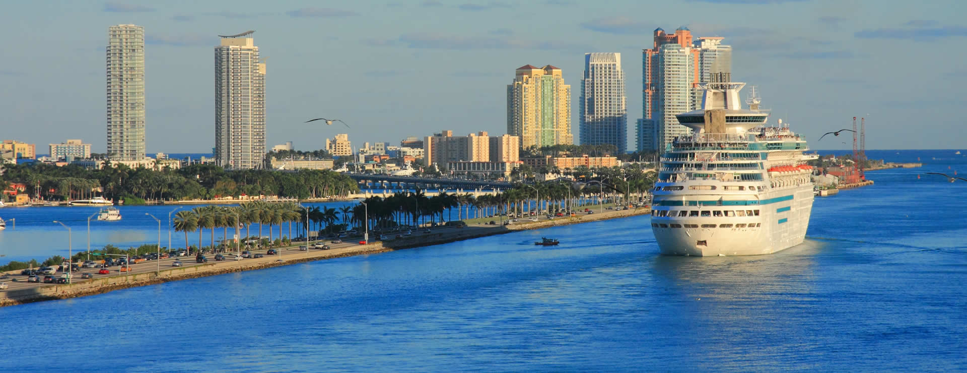 Cruise ship leaving Port of Miami