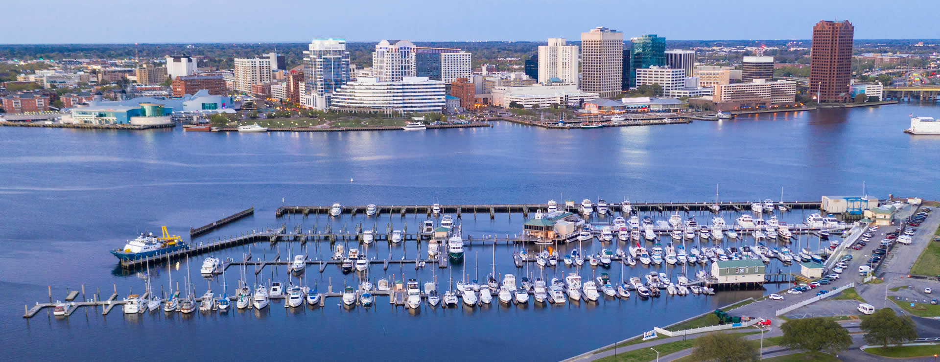 Norfolk waterfront and downtown