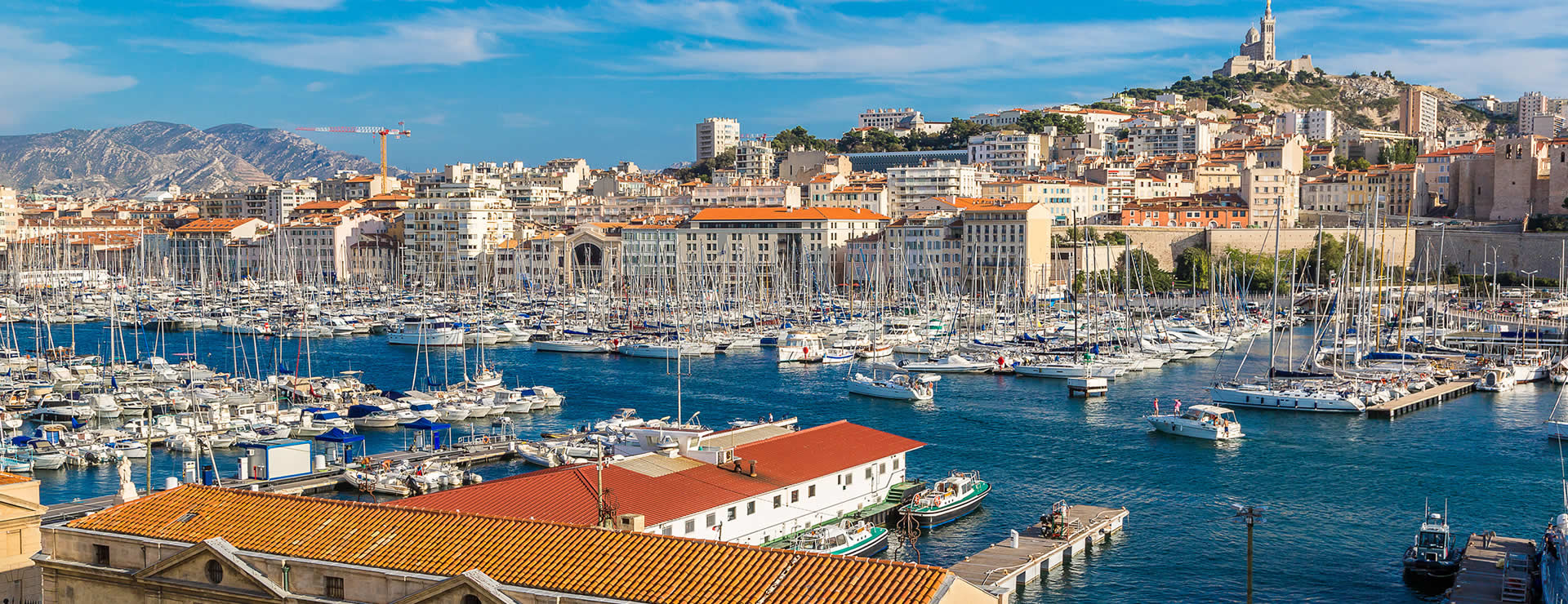 Marseille city centre marina and yacht harbor
