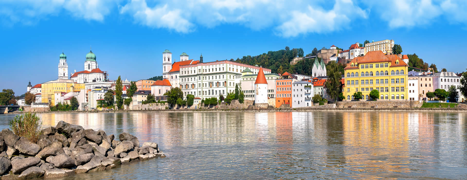 Passau city and river